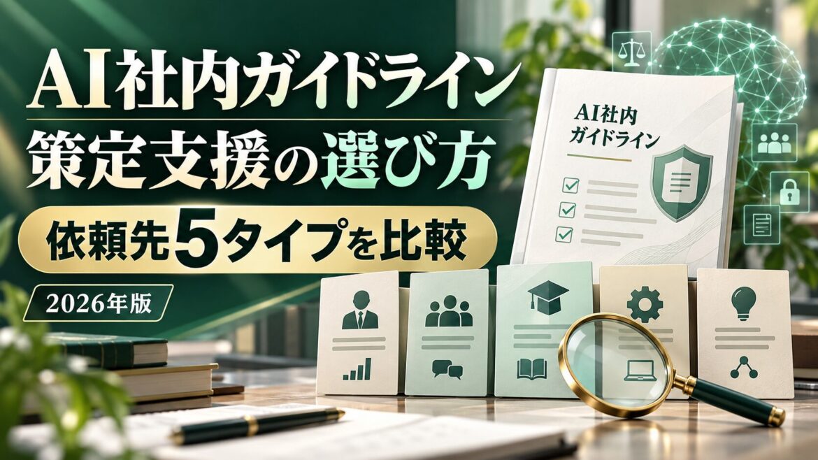AI利用ガイドライン策定支援のおすすめ比較【2026年】依頼先5タイプと費用・選び方