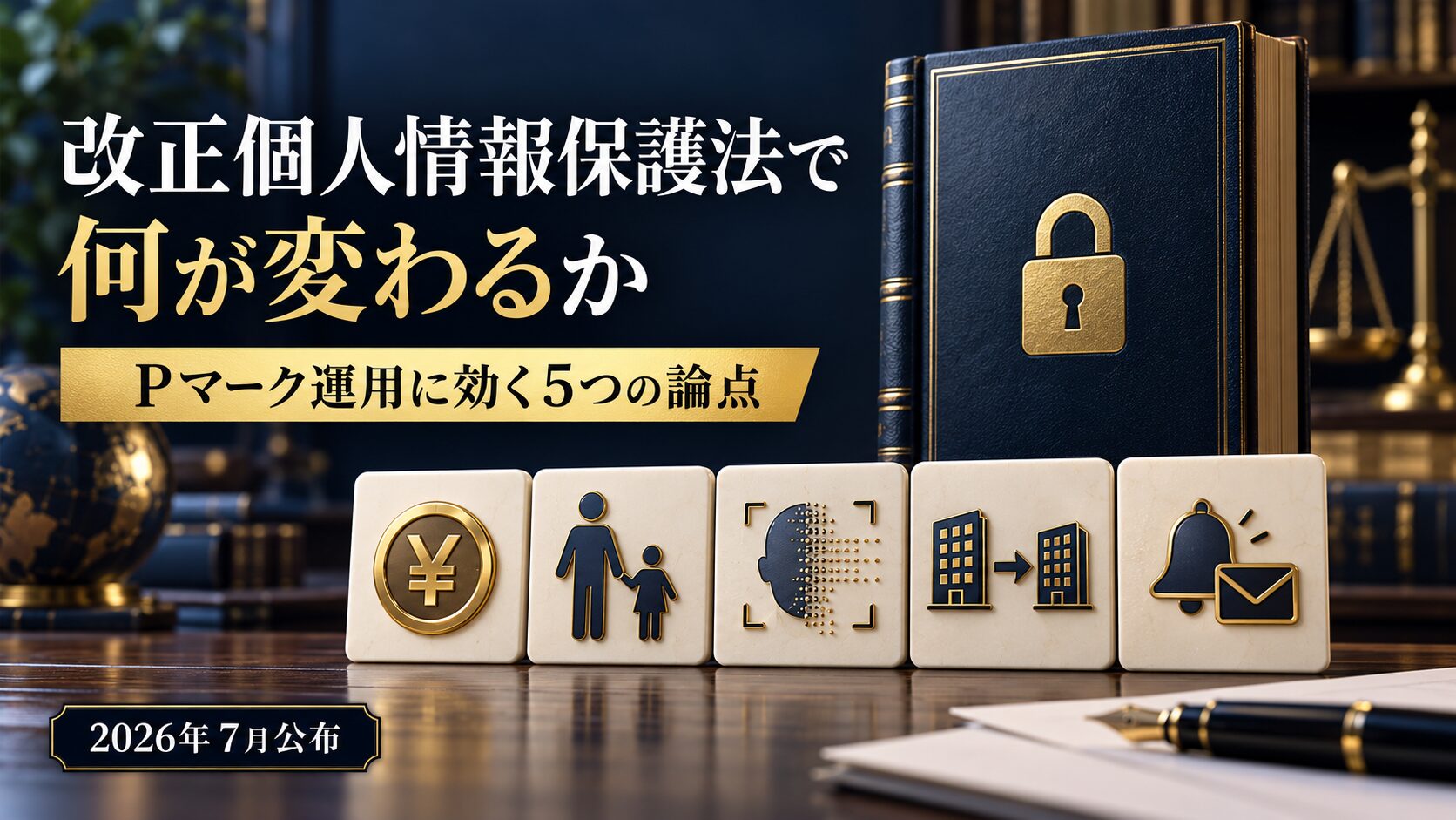 改正個人情報保護法で何が変わるか|Pマーク運用に効く5つの論点(2026年7月公布)