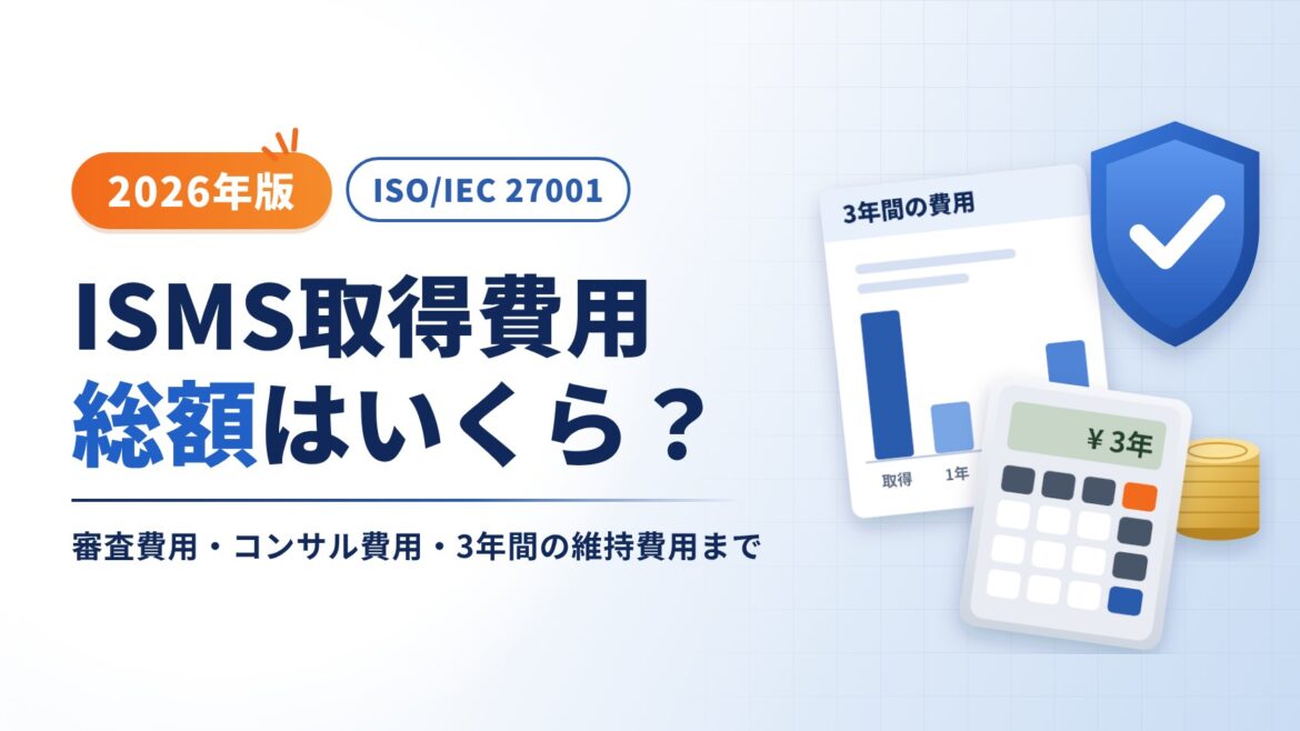 ISMS（ISO27001）取得費用の総額はいくら？【2026年版】審査費用・コンサル費用・3年間の維持費用まで