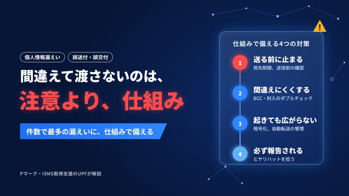 「間違えて渡さない」——件数で最多の漏えい、誤送付・誤交付を「注意」ではなく「仕組み」で減らす